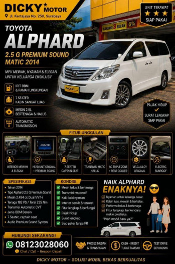 Toyota Alphard 2.5L SC Automatic 2014
