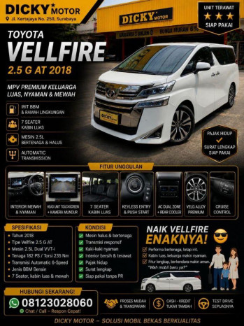 Toyota Vellfire 2.5L G Automatic 2018