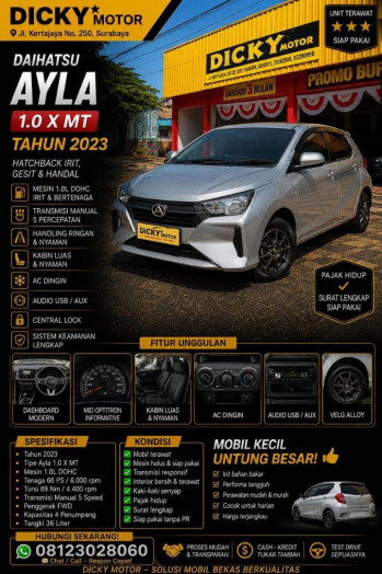 Daihatsu Ayla 1.0L X Automatic 2023