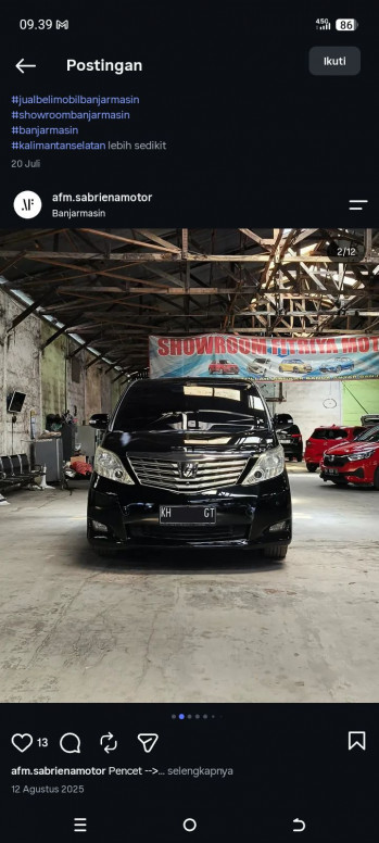 Toyota Alphard 2.4L G Automatic 2011